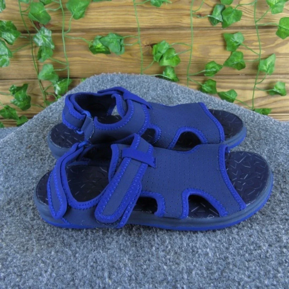 Lands' End Sandals  Boys Y 3 Medium‎ Sandal Blue Synthetic Hook & Loop